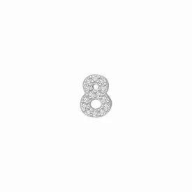 14k Skinny 8 Charm (white)