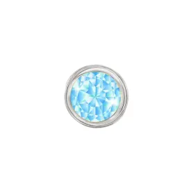 14k Skinny Silver March Charm (white)
