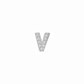 14k Skinny V Charm (white)