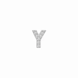 14k Skinny Y Charm (white)