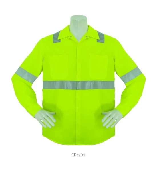 3A Long Sleeve HiViz Button Down work shirts