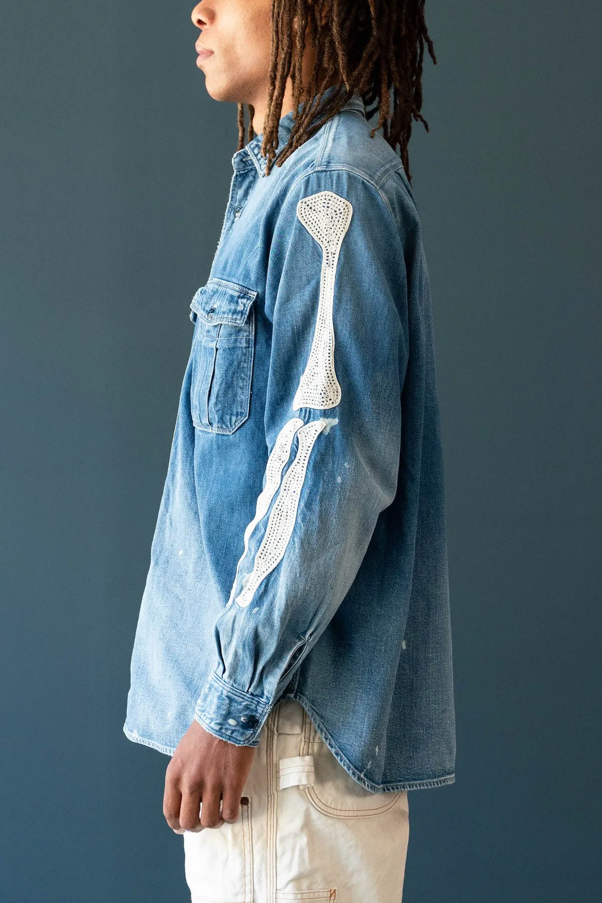 8oz Denim Work Shirt (BONE Embroidery) - PRO