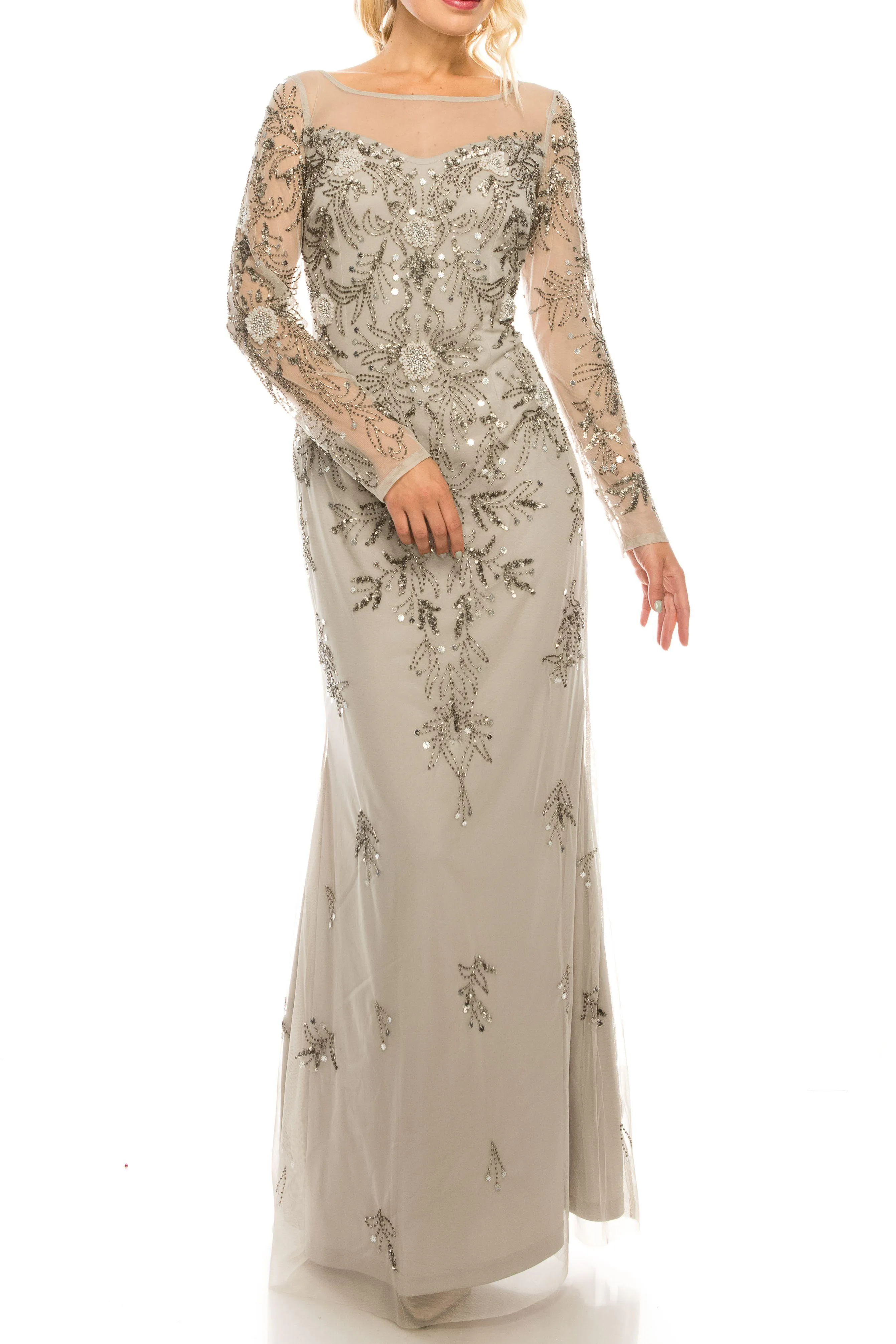 Adrianna Papell AP1E205388 Long Beaded Evening Gown