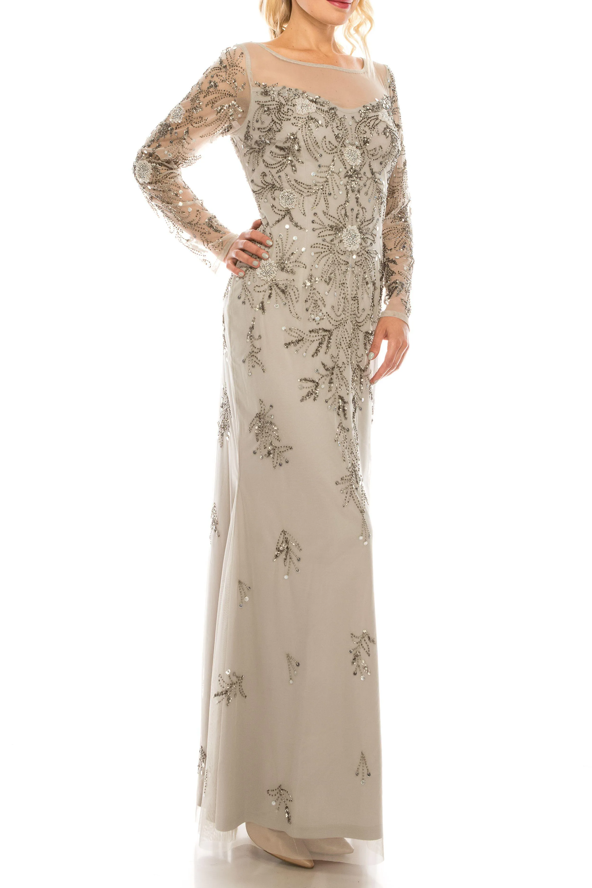 Adrianna Papell AP1E205388 Long Beaded Evening Gown