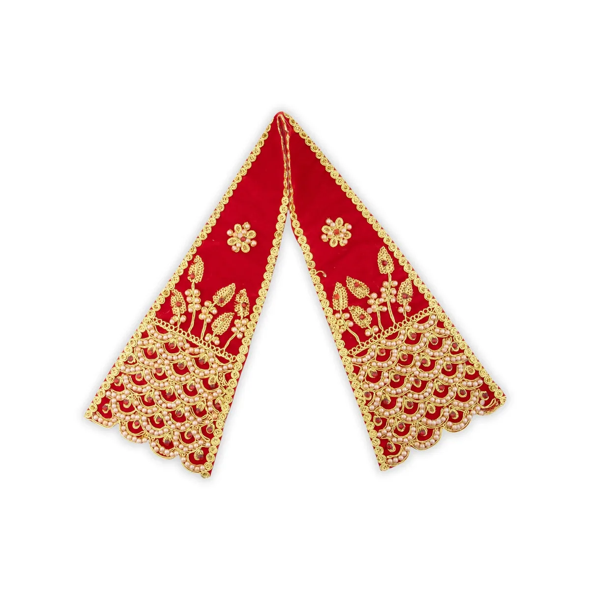 Angavastram - 24 Inches | Beads & Jari Designed Towel/ Velvet Thundu for Deity/ 35 Gms/ Assorted Colours