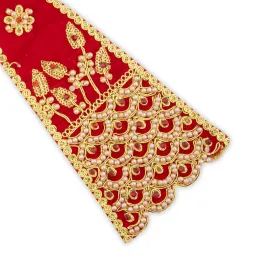 Angavastram - 24 Inches | Beads & Jari Designed Towel/ Velvet Thundu for Deity/ 35 Gms/ Assorted Colours