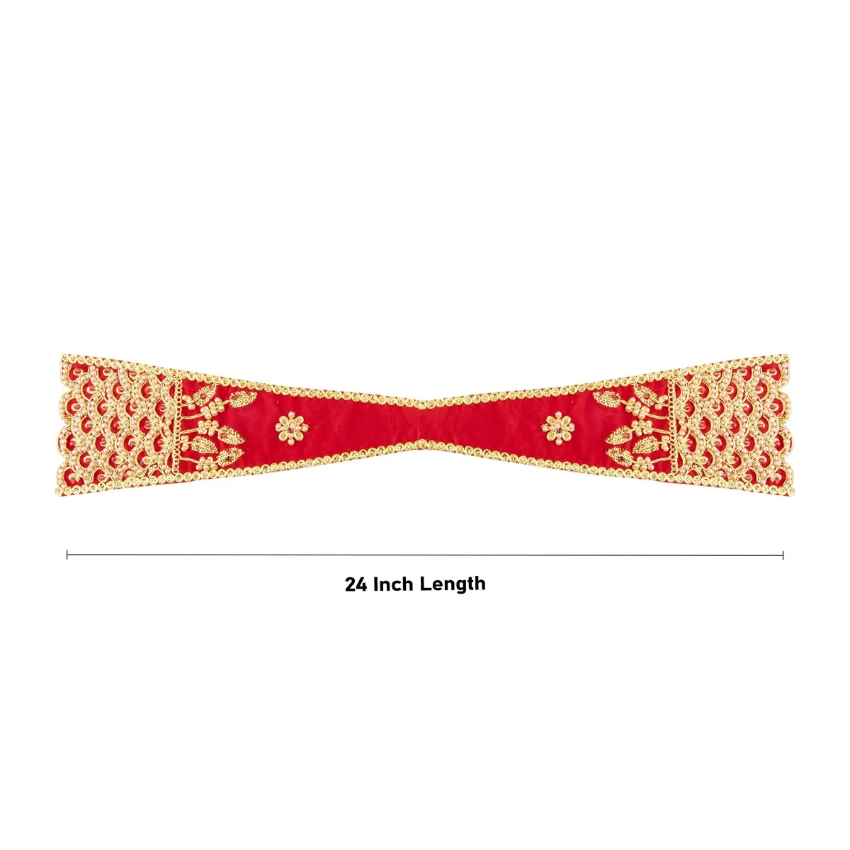 Angavastram - 24 Inches | Beads & Jari Designed Towel/ Velvet Thundu for Deity/ 35 Gms/ Assorted Colours