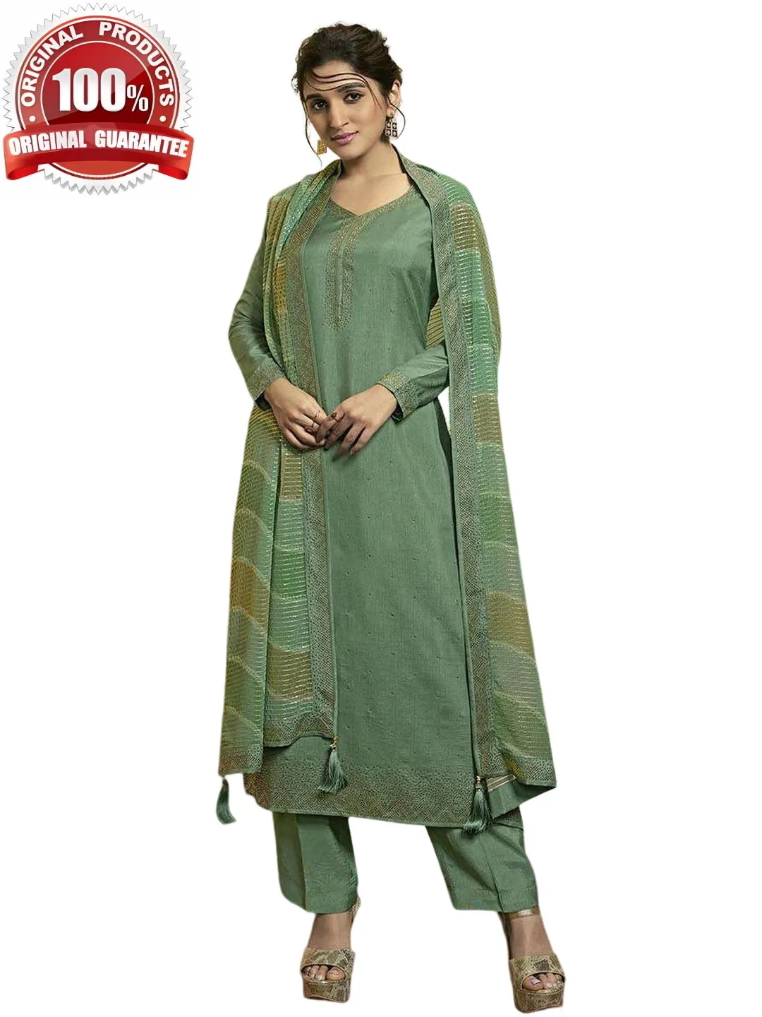 Art Silk Embroidered