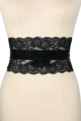 Elegant Black Audrey Lace Fashion Belt
