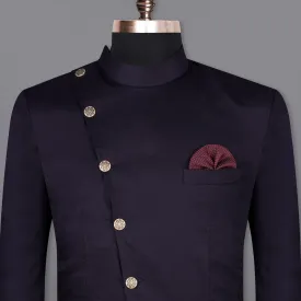 Baltic Sea Cross Placket Premium Cotton Bandhgala Blazer