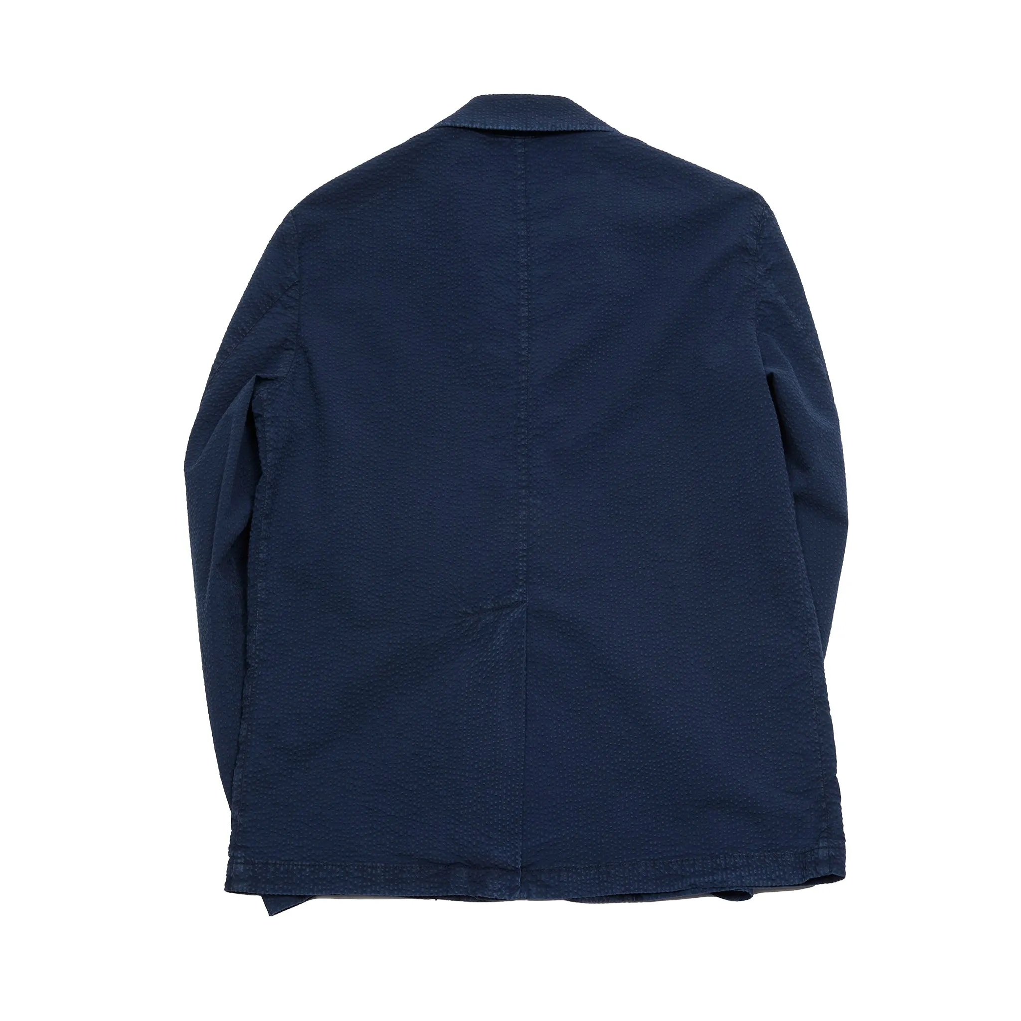 Barena Rafeda Fronda Seersucker Overshirt in Navy