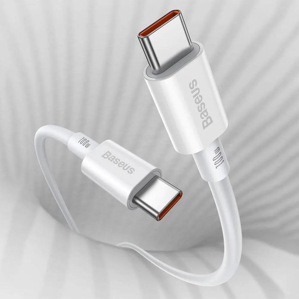 Baseus Superior Series CATYS-C02 Type-C To Type-C Cable 100W Fast Charging 2m - White
