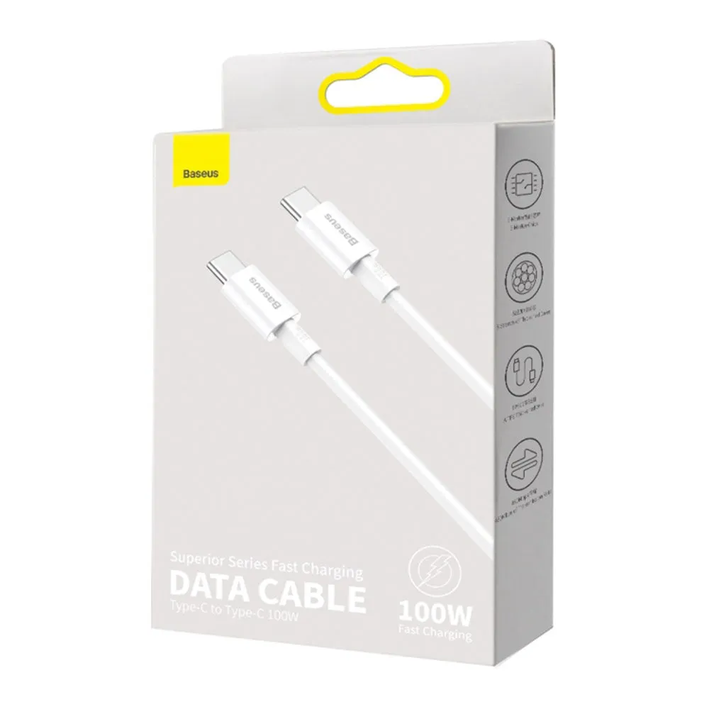 Baseus Superior Series CATYS-C02 Type-C To Type-C Cable 100W Fast Charging 2m - White