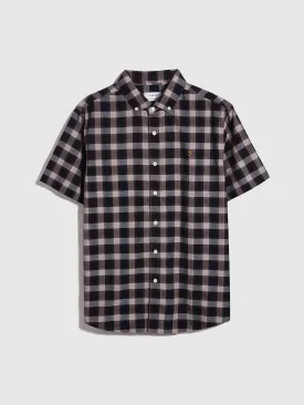 Beckford Relaxed Fit Check Shirt In Smoky Brown