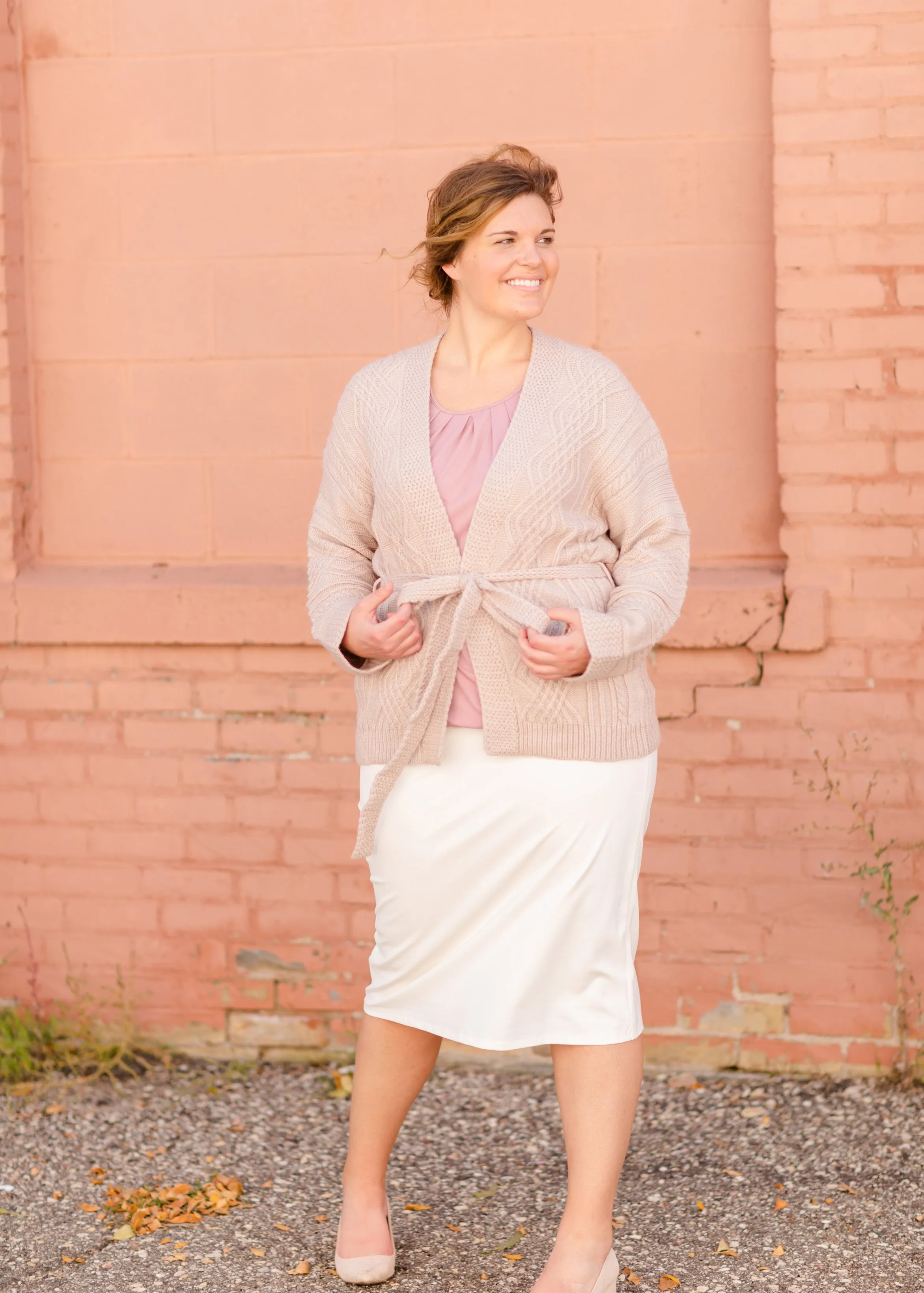 Belted Cable Knit Cardigan - FINAL SALE