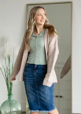 Belted Cable Knit Cardigan - FINAL SALE