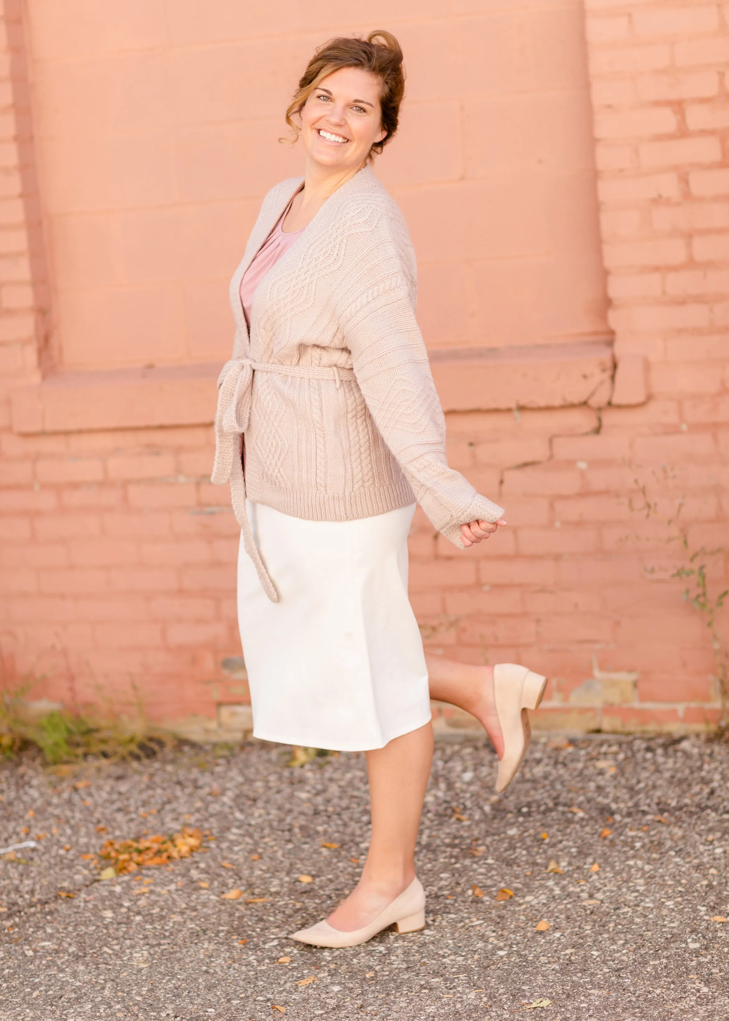 Belted Cable Knit Cardigan - FINAL SALE