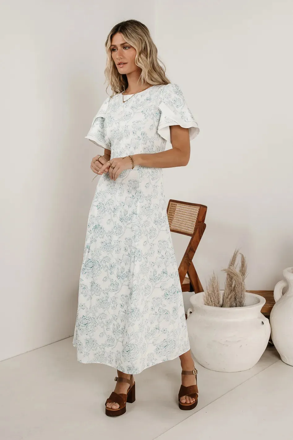 Bethie Petal Sleeve Maxi Dress - FINAL SALE