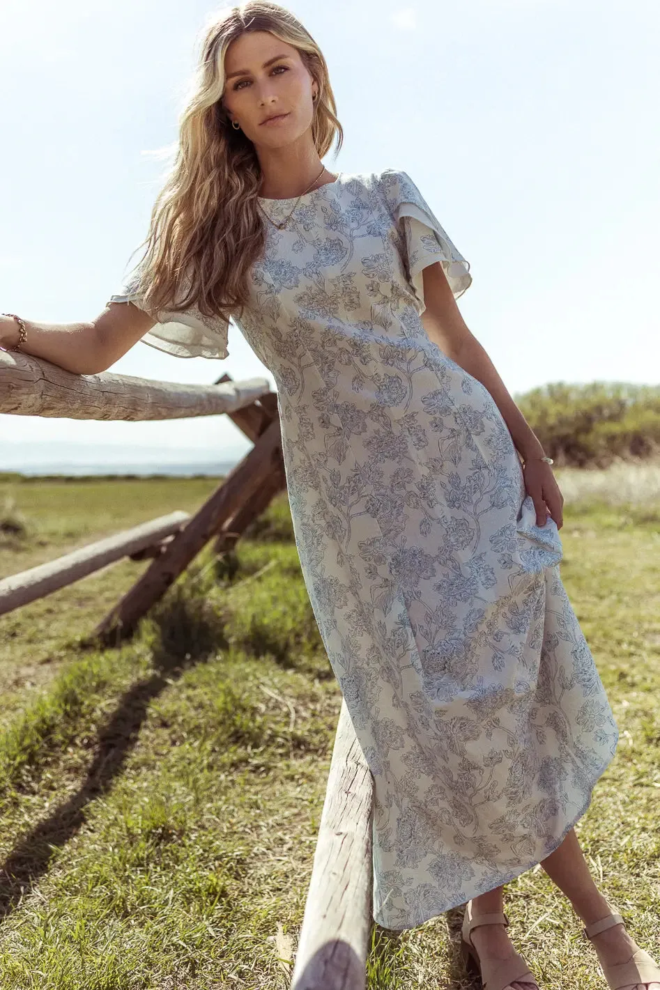 Bethie Petal Sleeve Maxi Dress - FINAL SALE