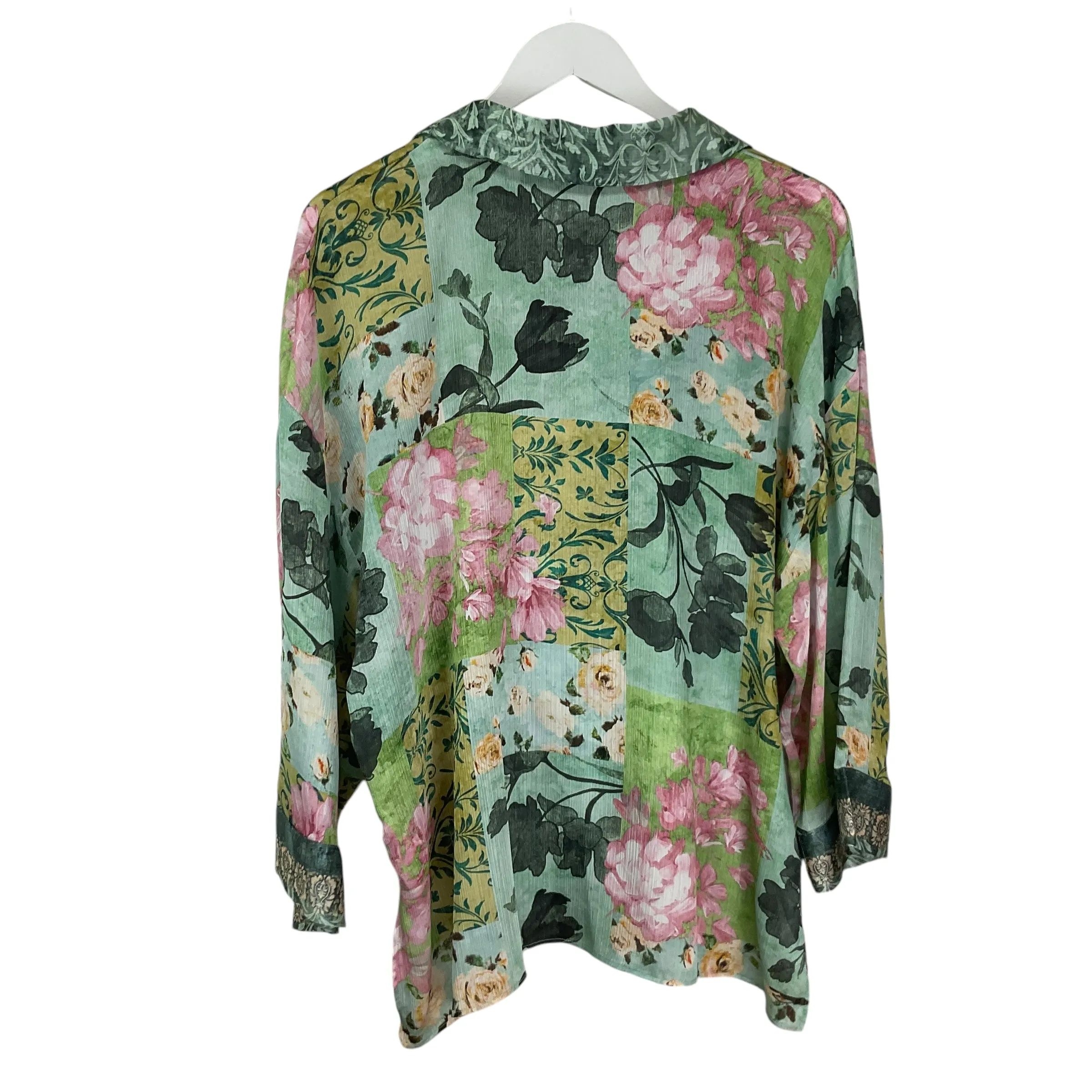 Blouse Long Sleeve By Zara In Floral Print, Size: M