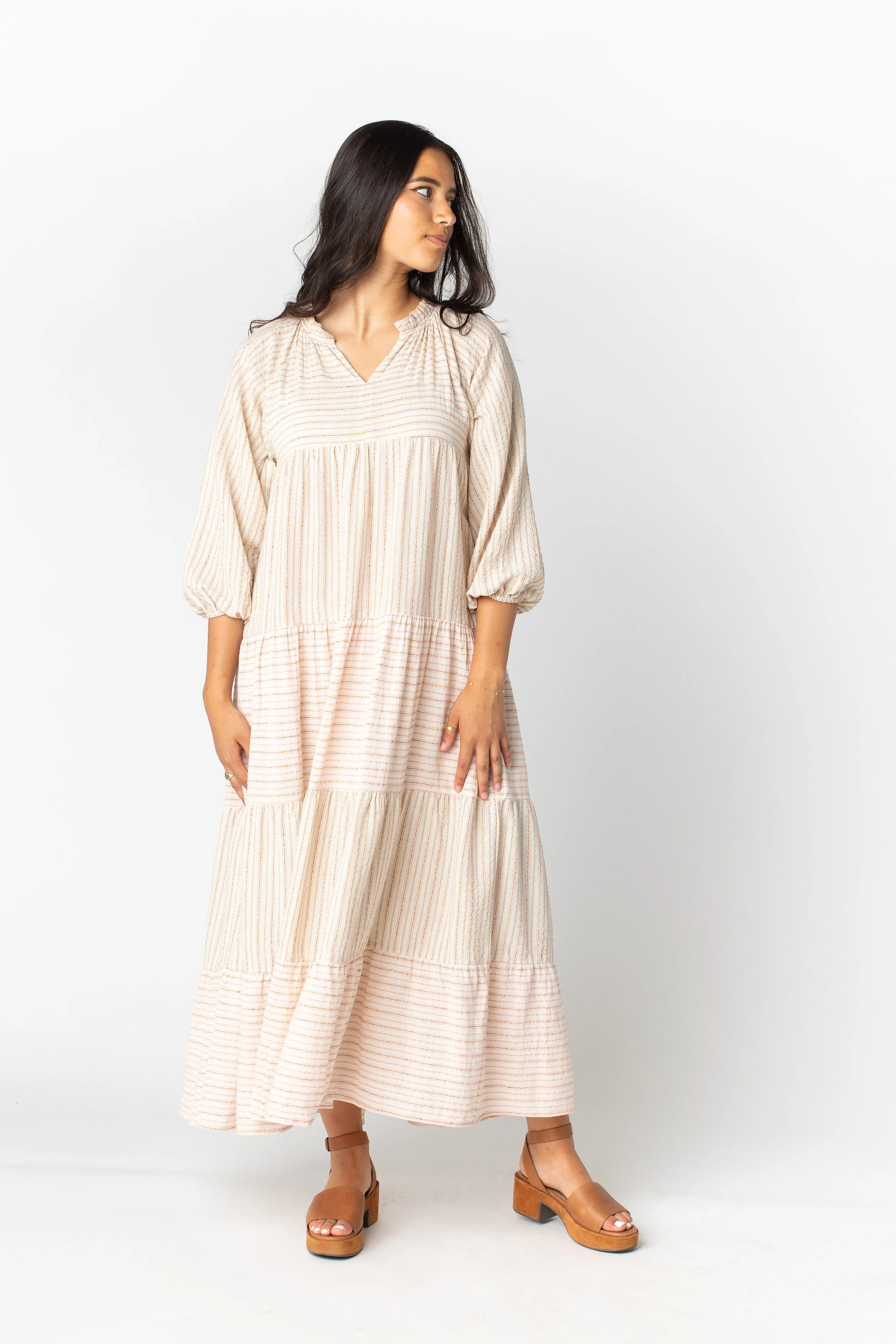 Brass & Roe Stripes & Textured Dress