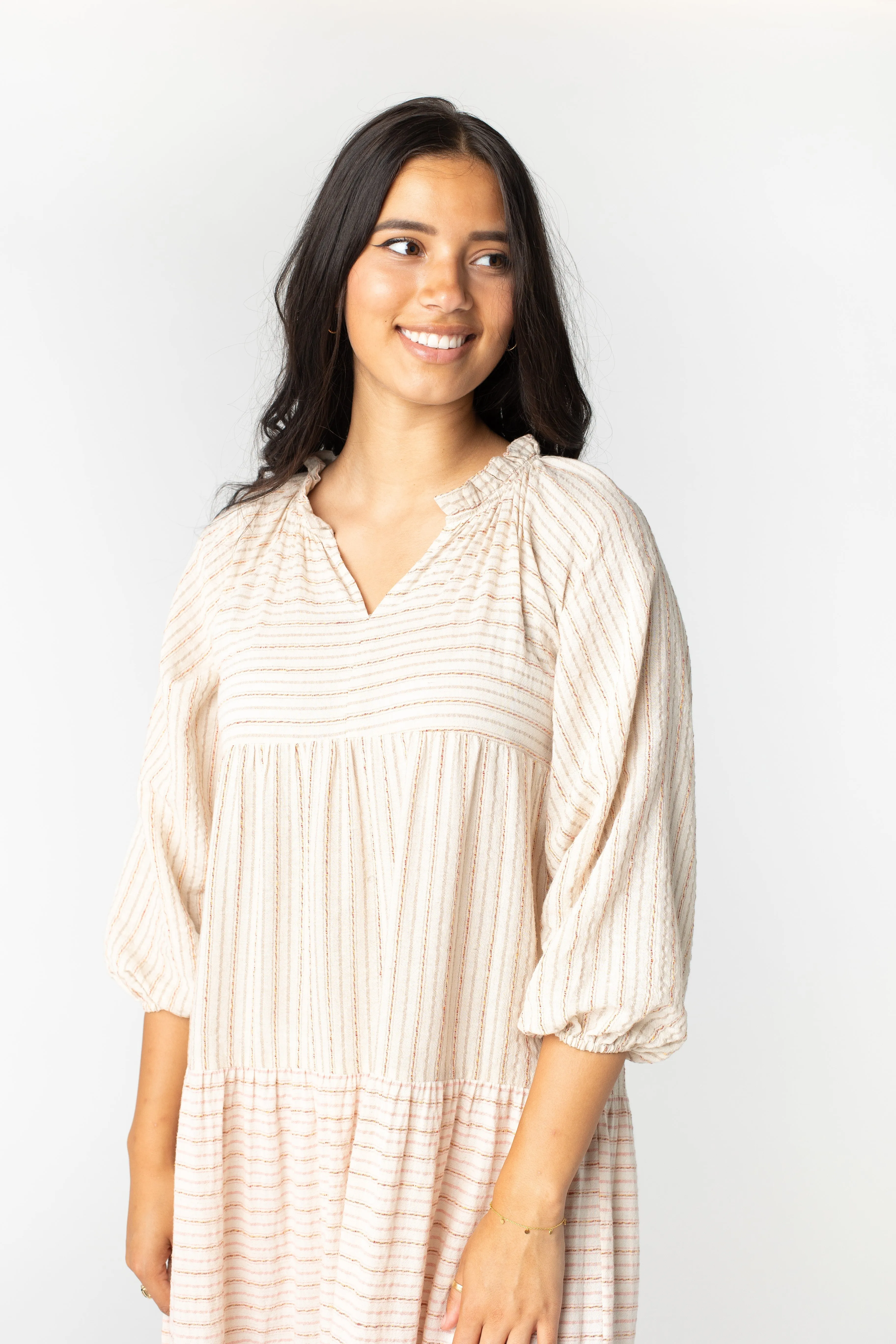Brass & Roe Stripes & Textured Dress