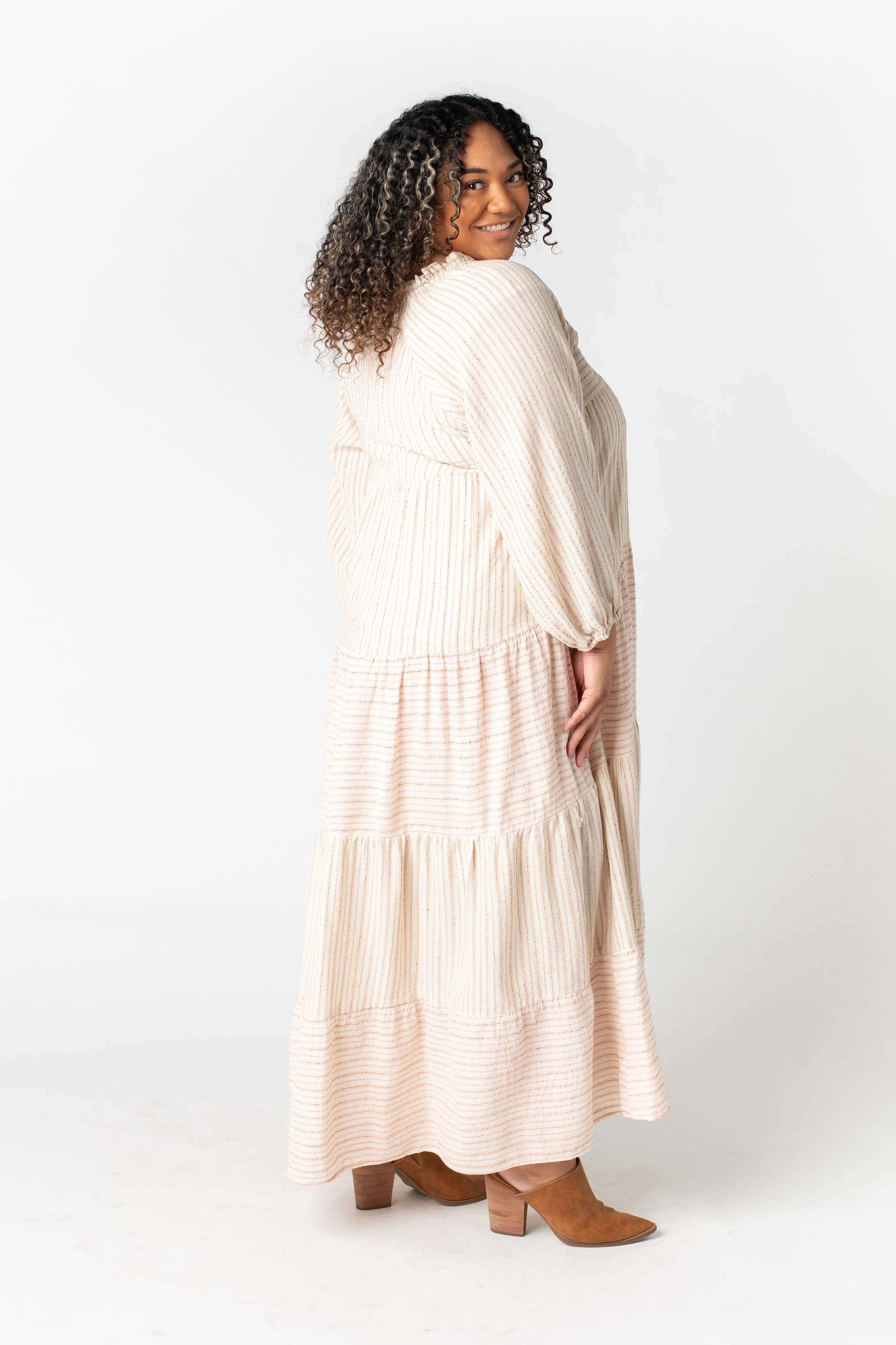 Brass & Roe Stripes & Textured Dress