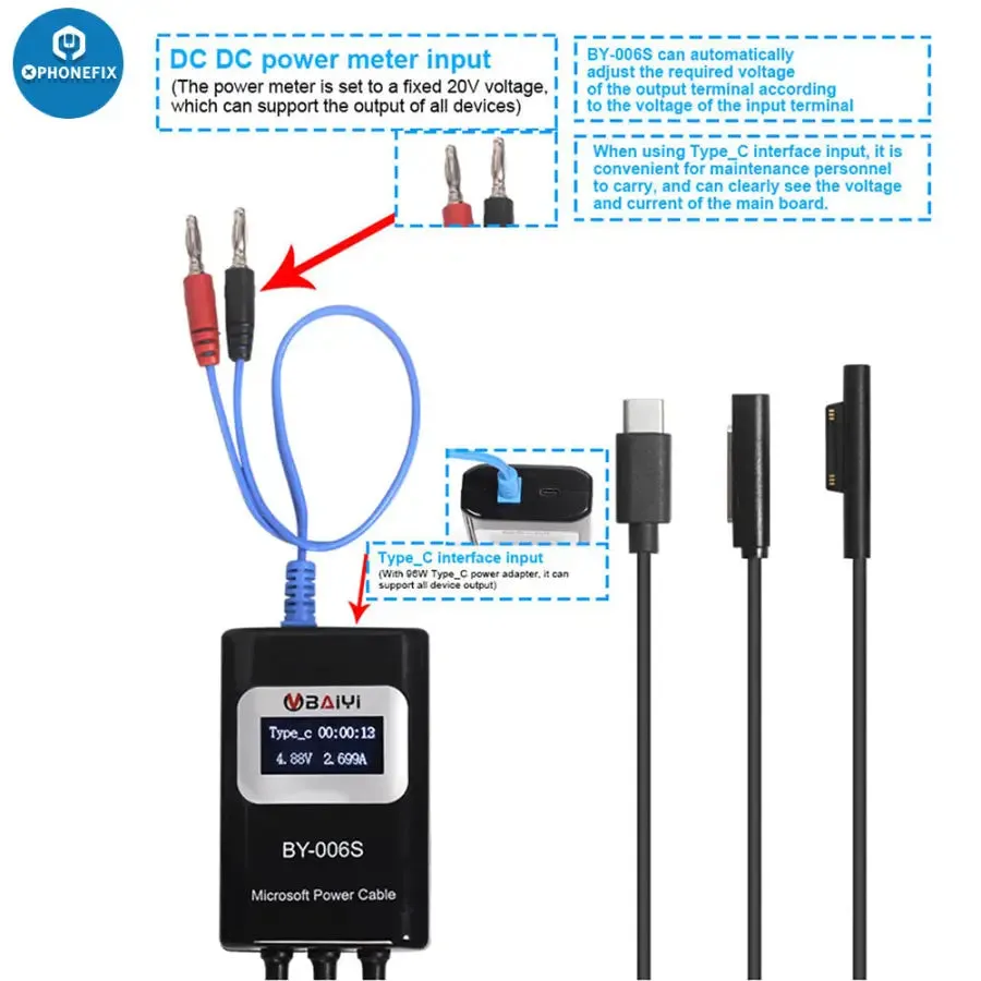 BY-006S  Mult-Function Microsoft Power Cable for Surface Laptop