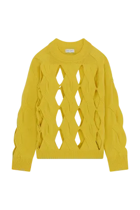 Cable Knit Cut-Out Sweatshirt