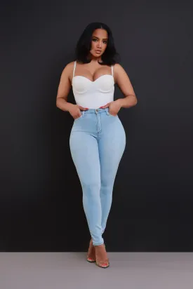 Call Me Up High Rise Skinny Jeans - Light Wash
