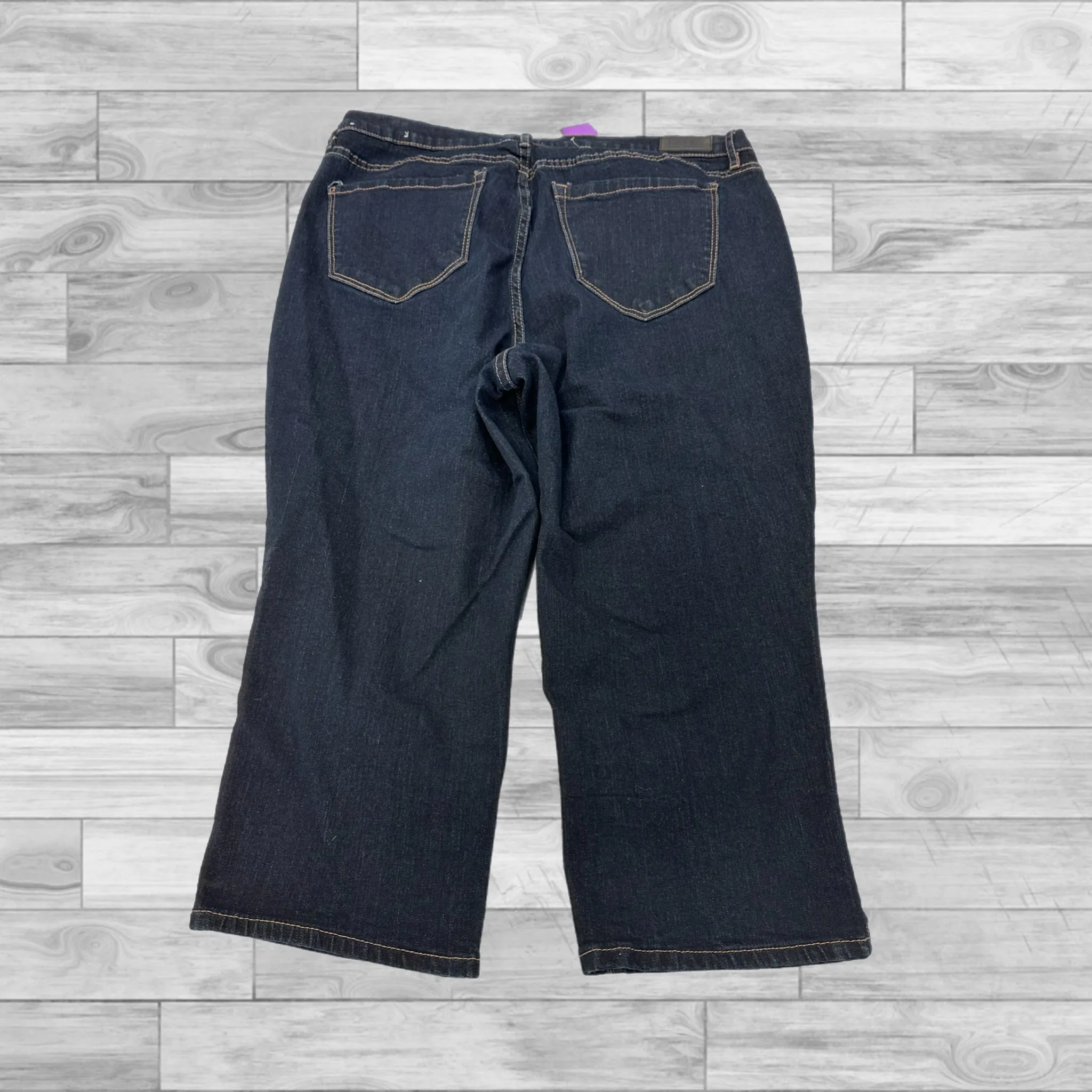 Capris By Nicole Miller In Blue Denim, Size: 18