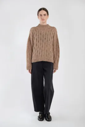 Caramel Wave Cable Pullover