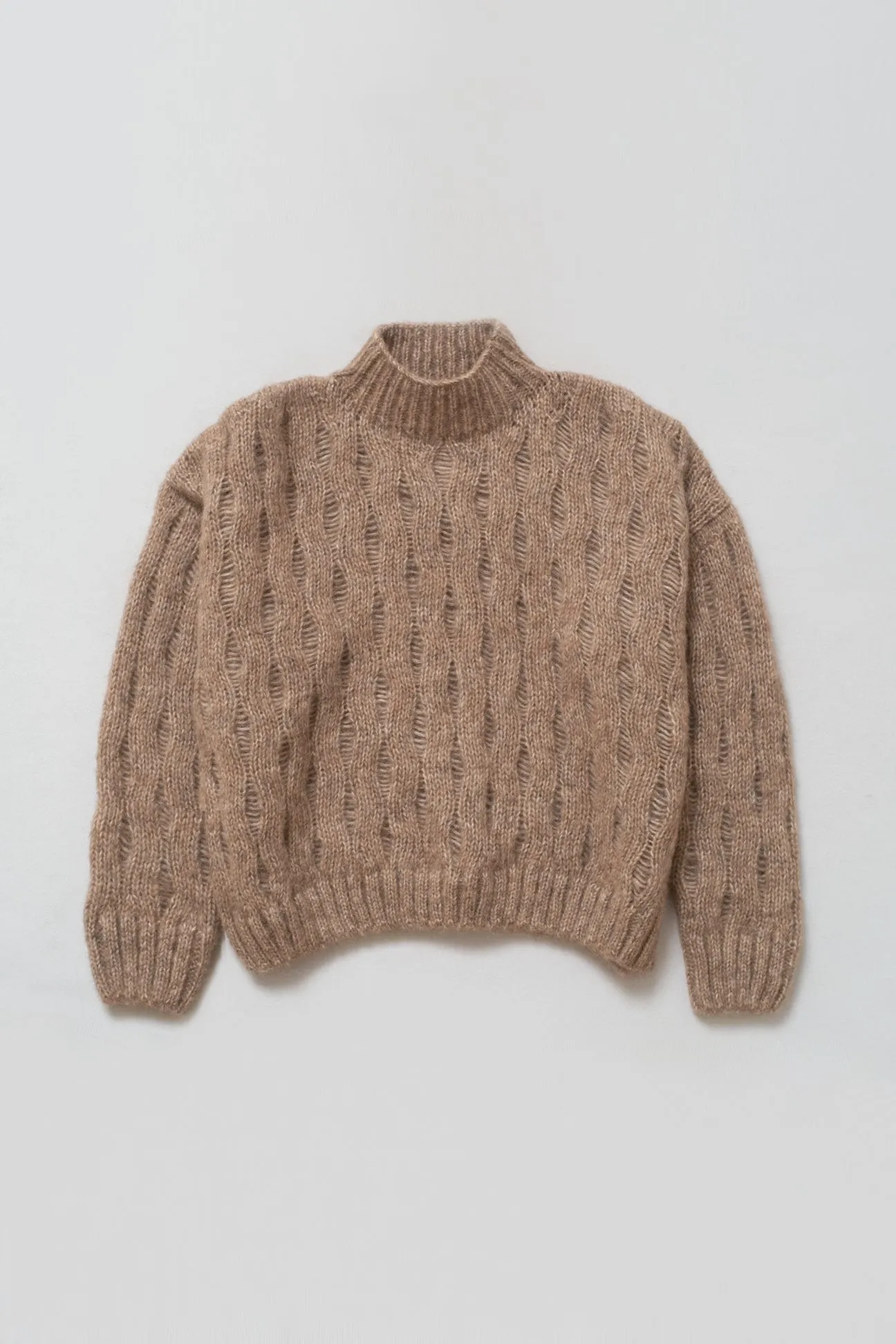 Caramel Wave Cable Pullover