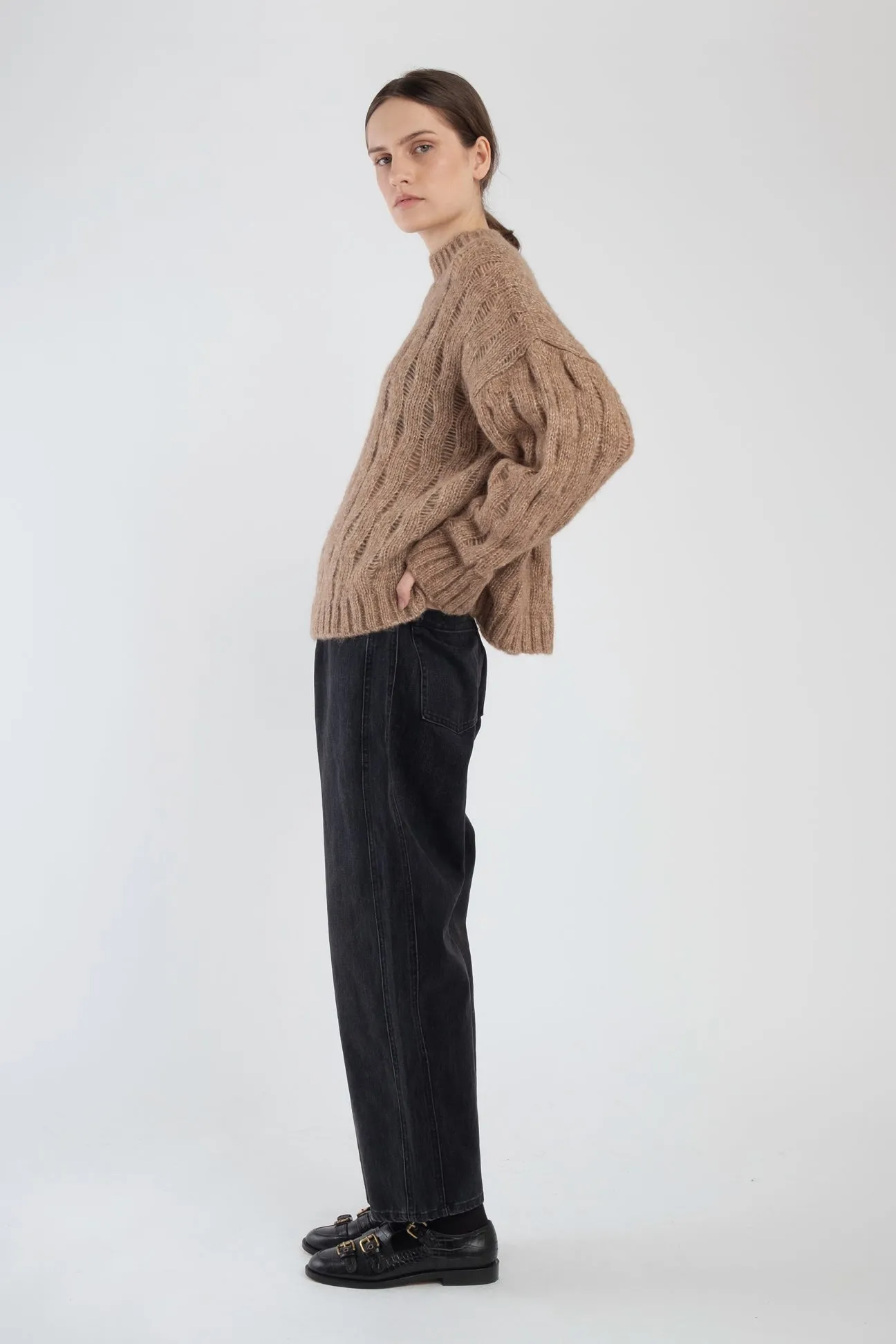 Caramel Wave Cable Pullover