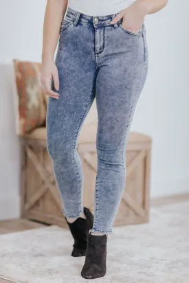 Carisma Cello Mid Rise Acid Wash Skinny Jeans