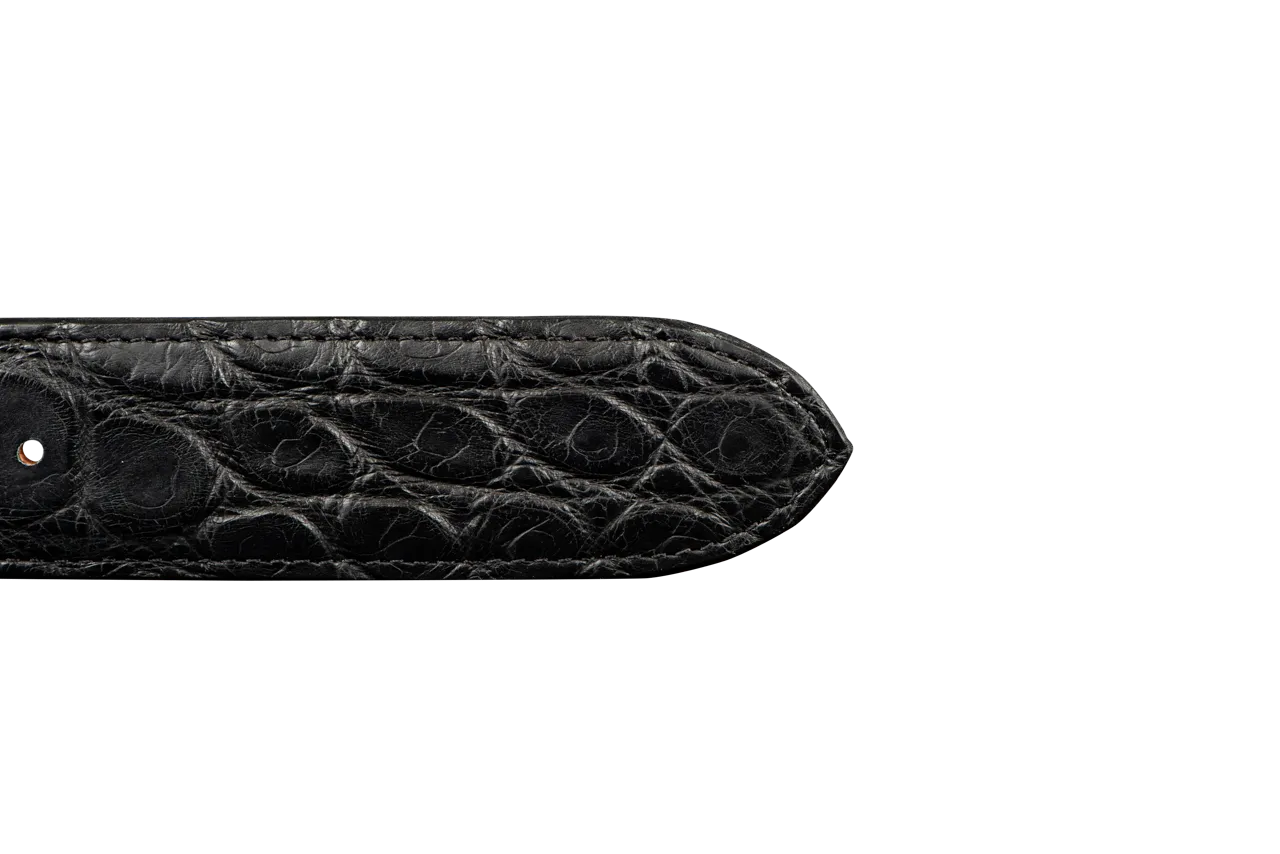 Chacon 1.5" Matte Alligator Straight Belt Strap