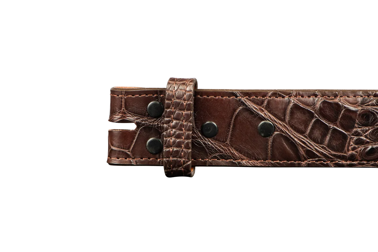 Chacon 1.5" Matte Alligator Straight Belt Strap