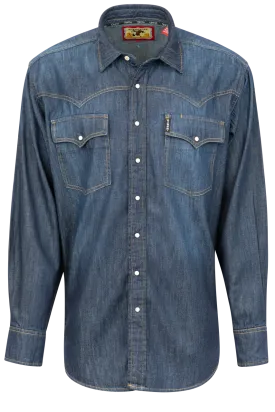 Cinch Stonewash Snap Front Shirt - Denim