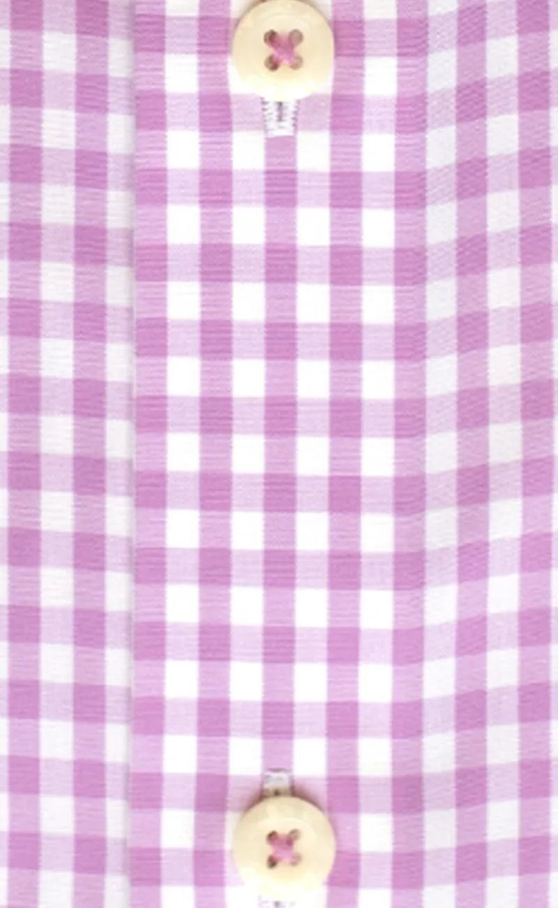 Classic Fit Pink Gingham Button-Down Collar Supima® Non-Iron Cotton Broadcloth Sport Shirt (B/T)