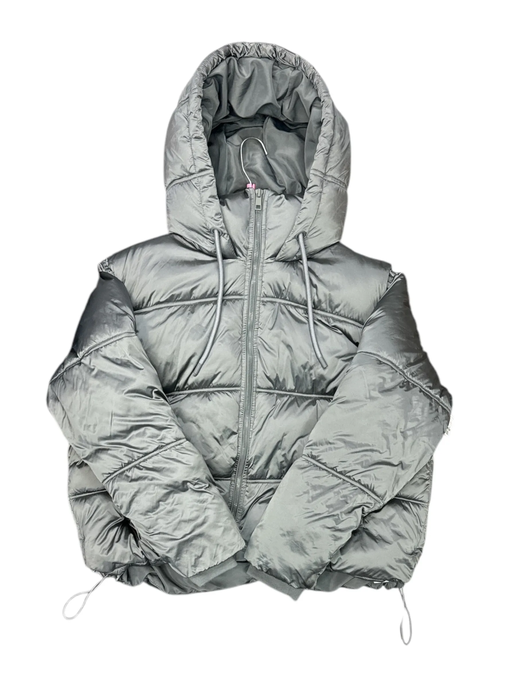Coat Puffer & Quilted By Zara In Silver, Size: M