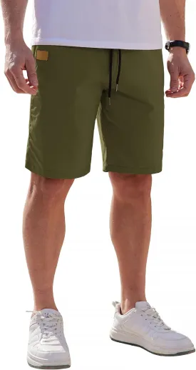 COOFANDY Mens Casual Shorts Cotton Elastic Waist Drawstring Shorts Lightweight Summer Beach Shorts