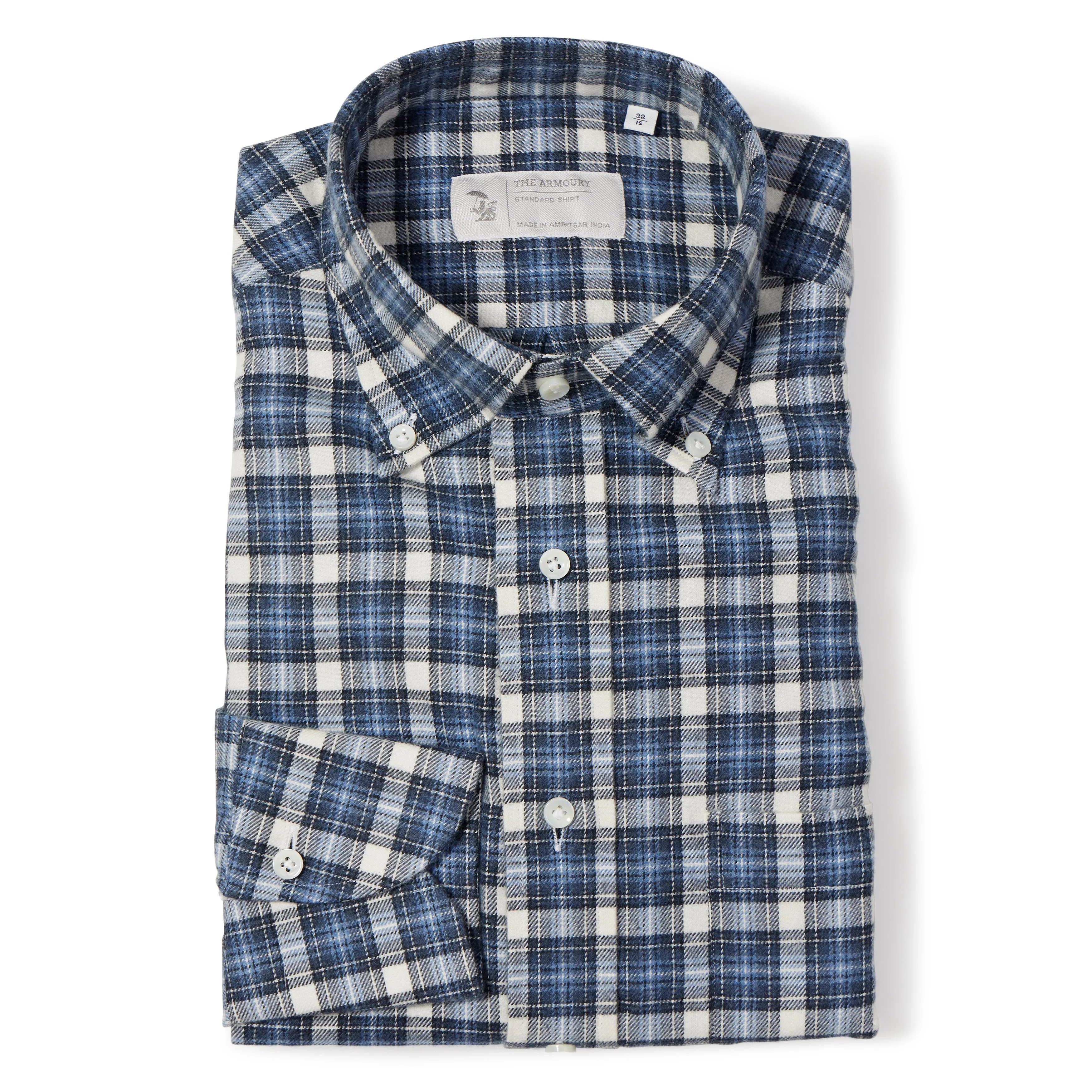 Cotton Flannel Check Button-down Shirt