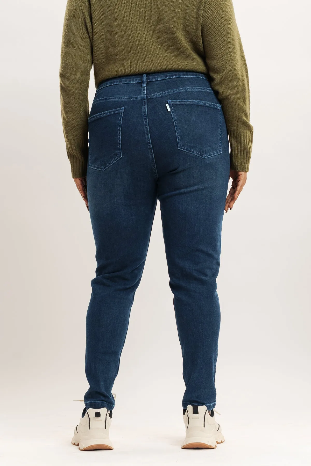 Curve Dark Blue High Waist Skinny Jeans