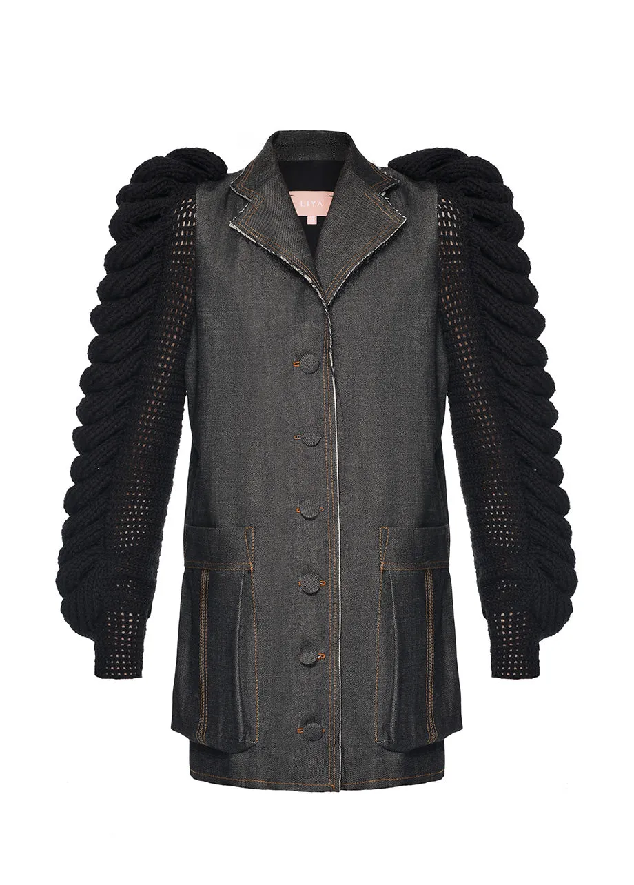 DENIM STATEMENT BLAZER