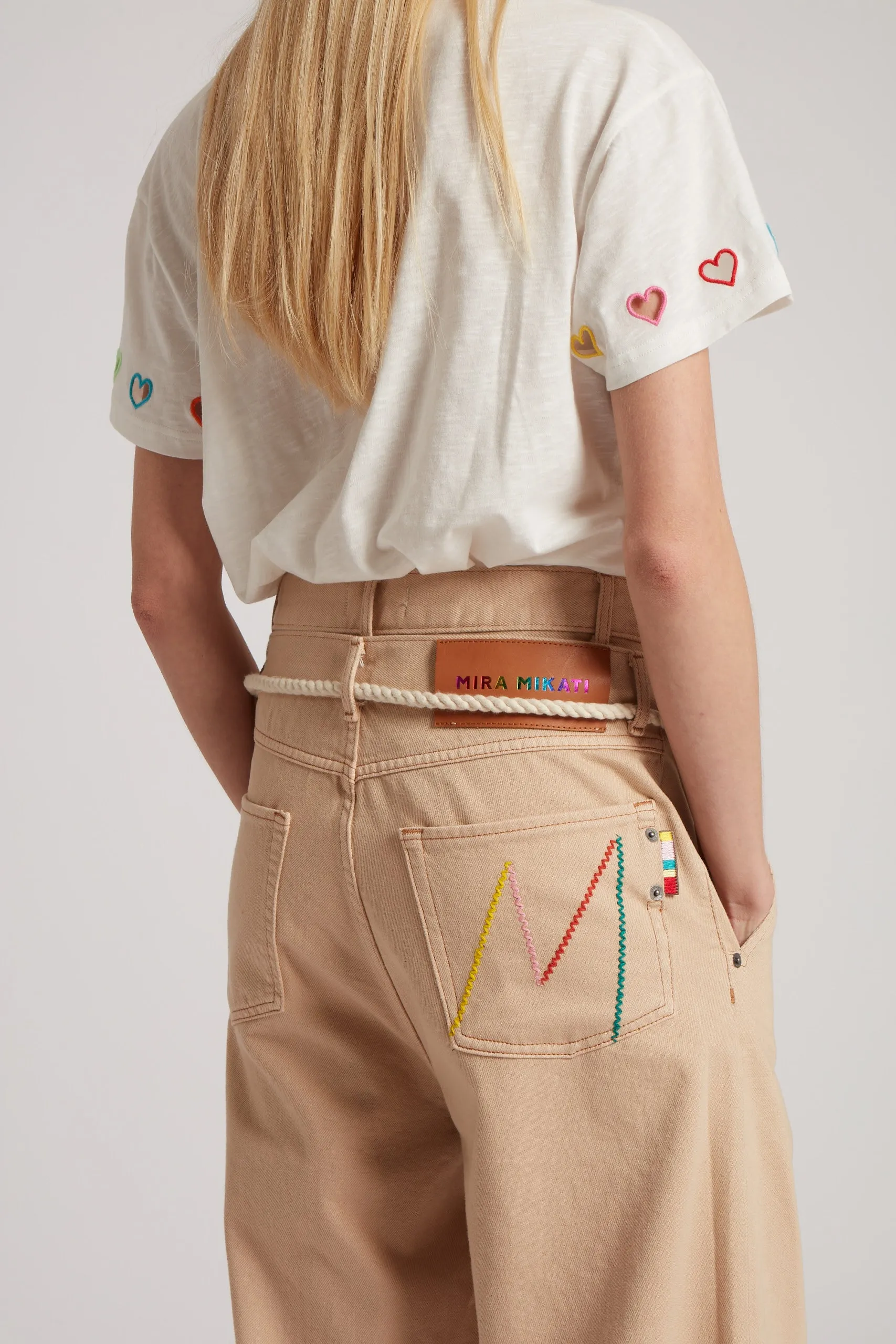 Double Waistband Straight Leg Jeans