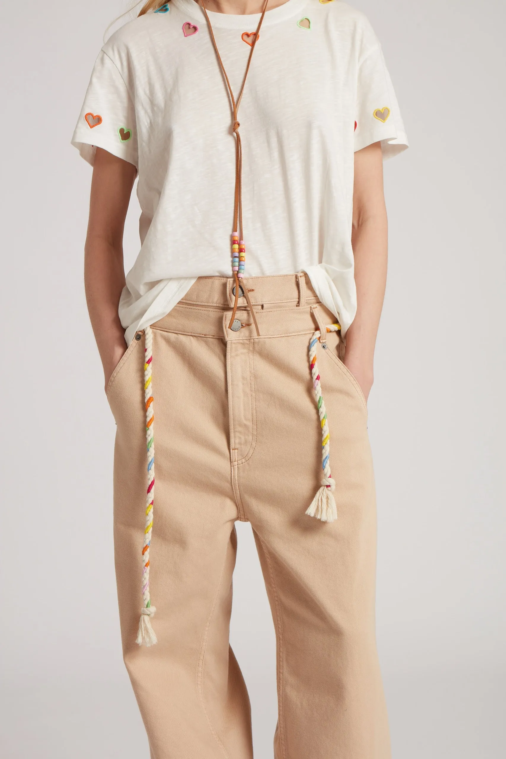Double Waistband Straight Leg Jeans