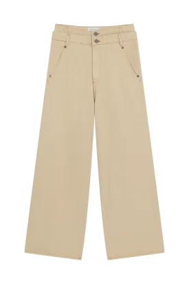 Double Waistband Straight Leg Jeans