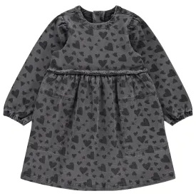 dress denim raw edge - grey denim print