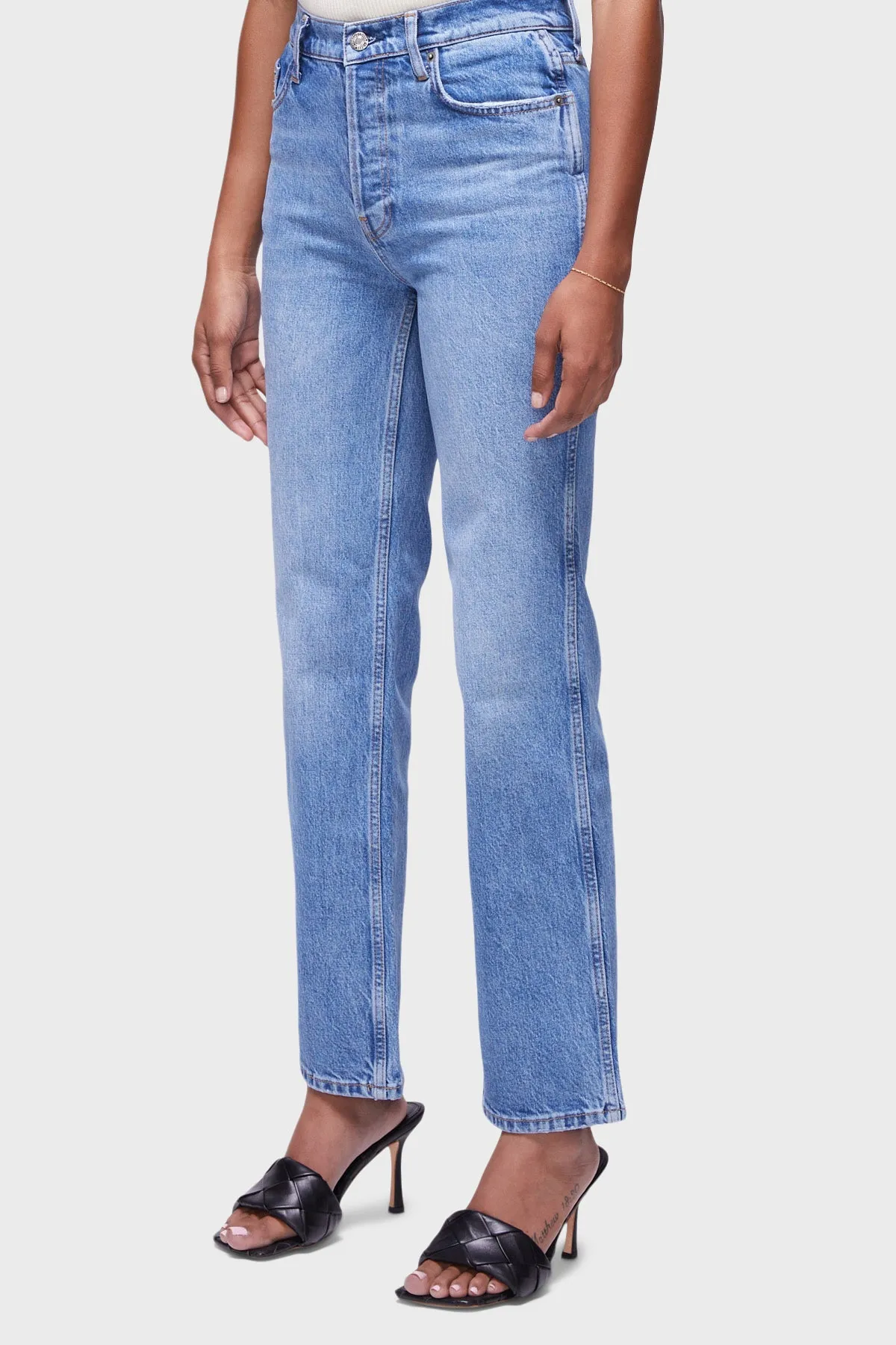 DSTLD Women's RLXD Straight Jean in Vintage Blue