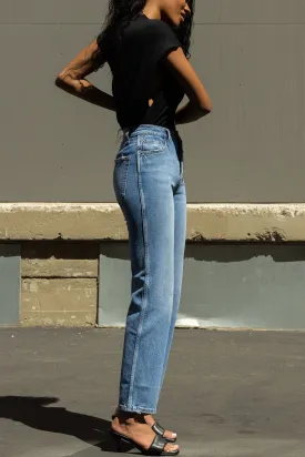 DSTLD Women's RLXD Straight Jean in Vintage Blue